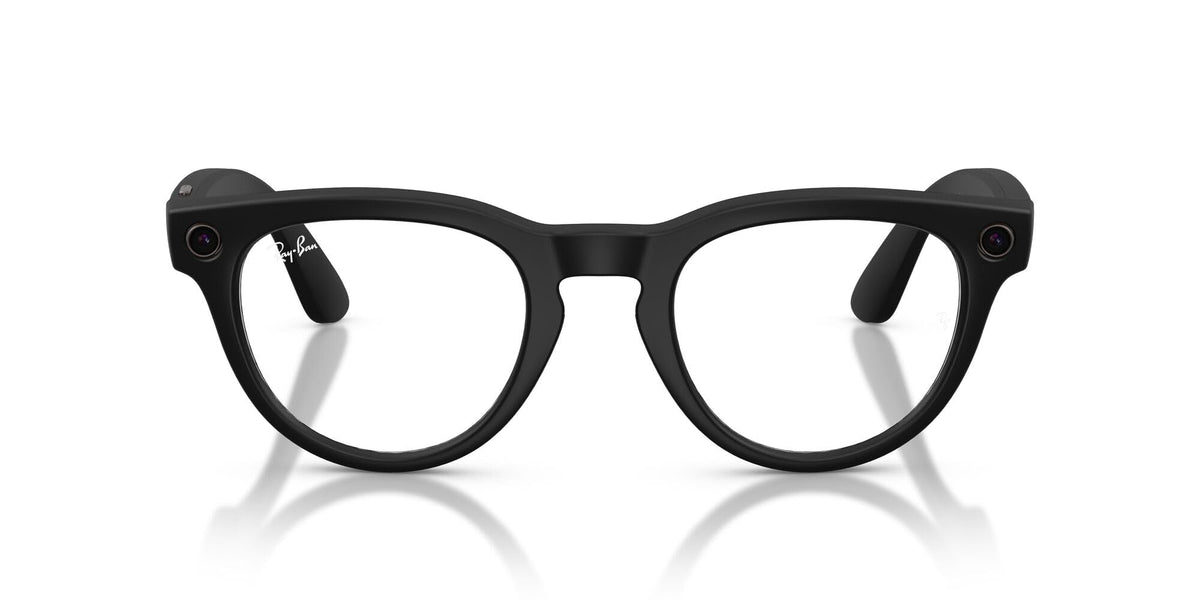 Meta Ray-Ban (Gen 2) Headliner Smart AI Glasses, Shiny Black, Green Lenses