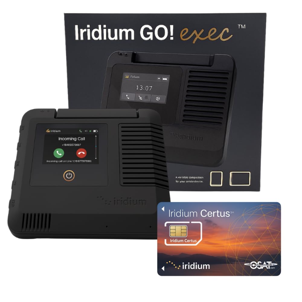 Iridium GO! Exec Satellite WiFi Hotspot - Voice, Messaging, Data | Portable | Secure Global Connectivity | Carry Case Included