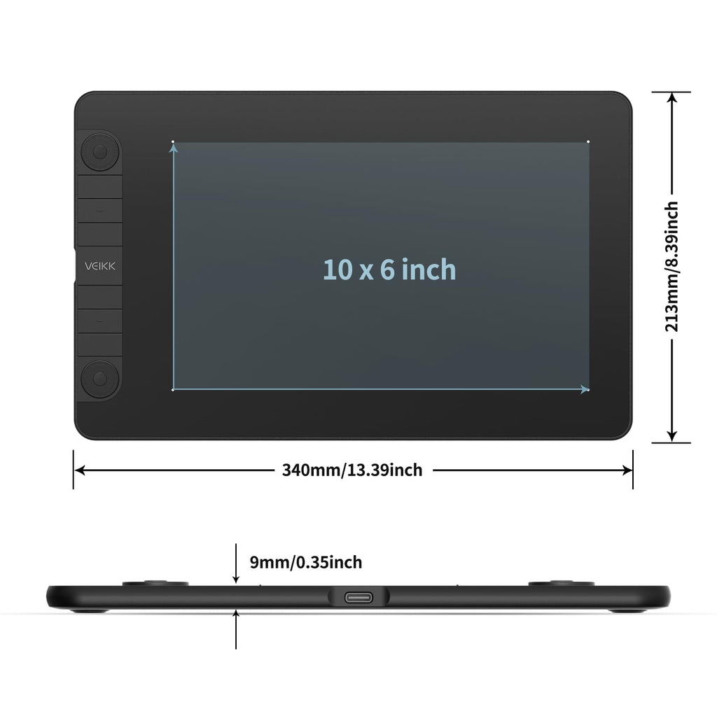 VEIKK S640 Drawing Tablet, 6x4 Inch Digital Graphics Tablet