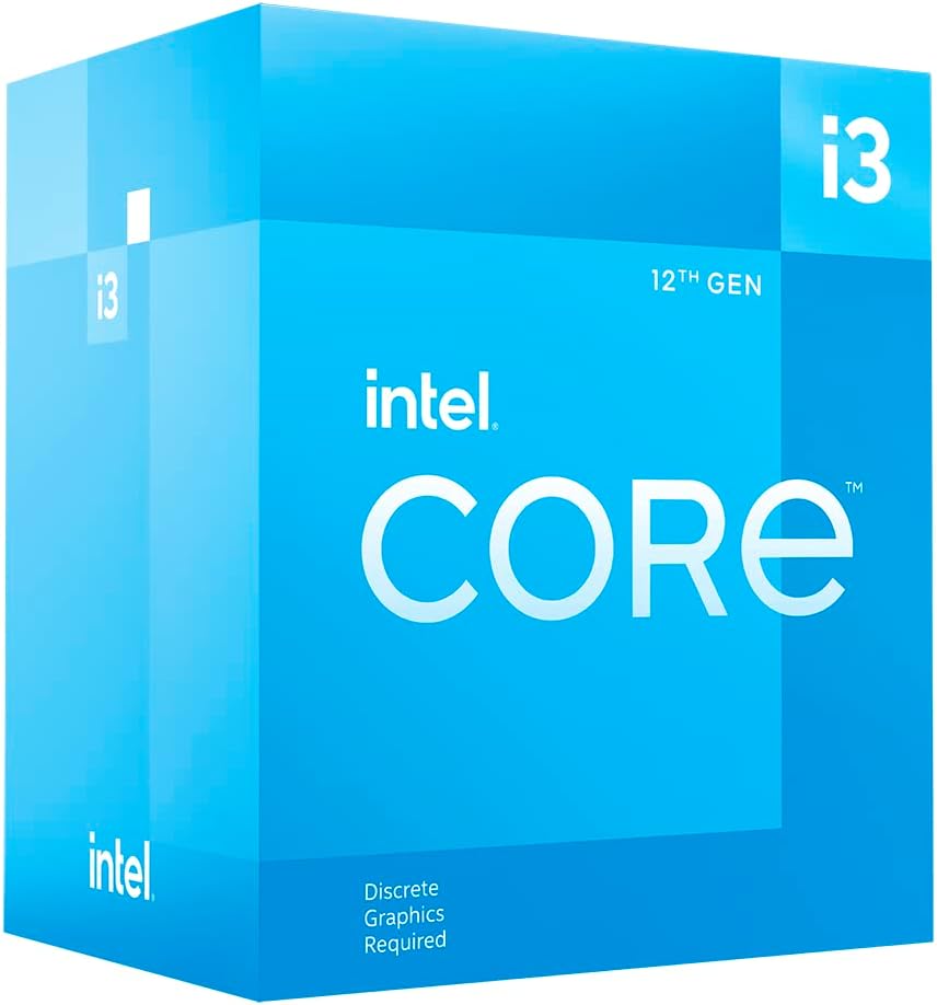 IntelÂ® Coreâ¢ i3-12100F 12th Generation Desktop Processor (Base Clock: 3.3GHz, 4 Cores, LGA1700, RAM DDR4 and DDR5 up to 128GB)