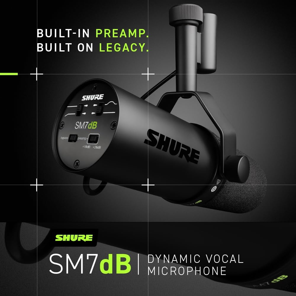 Shure SM7B Dynamic Vocal Microphone for Podcasting & Streaming