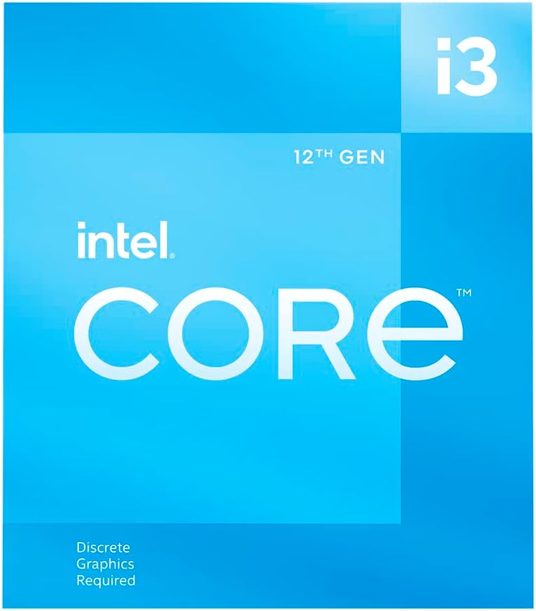 IntelÂ® Coreâ¢ 12th Gen i3-12100F desktop processor, featuring PCIe Gen 5.0 & 4.0 support, DDR5 and DDR4 support. Discrete graphics required.