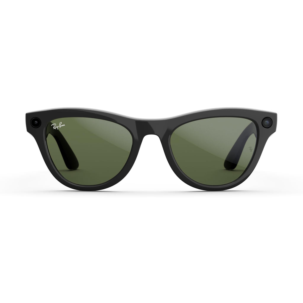 Meta Ray-Ban (Gen 1) Skyler, Shiny Black | Smart AI Glasses for Men, Women â 12 MP Camera, Open-Ear Speakers for Audio, Video Recording, Bluetooth â TransitionsÂ® Cerulean Blue â Wearable Technology