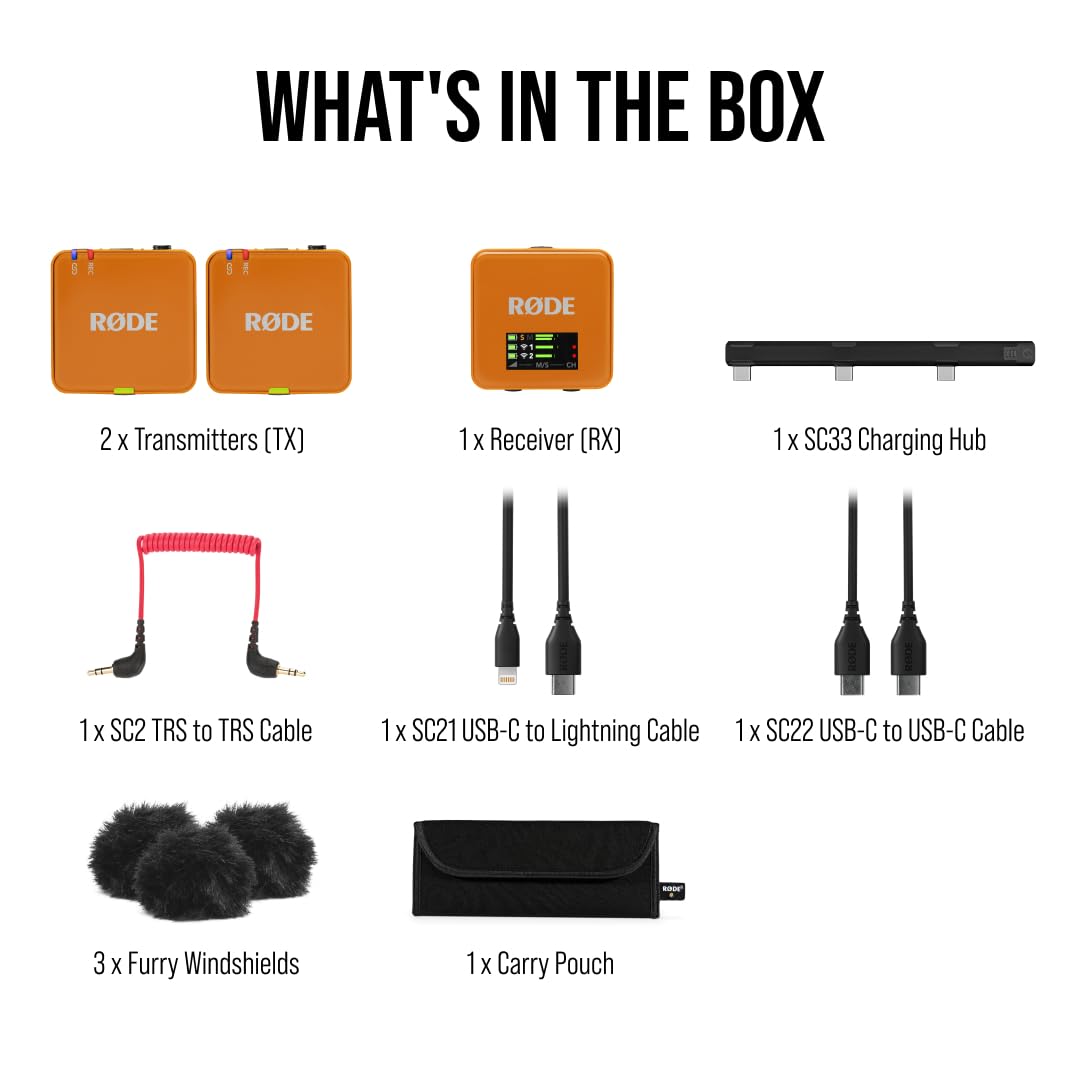 RÃDE Wireless GO (Gen 3) (2 TX + 1 RX + Charging Case), 32-Bit Float