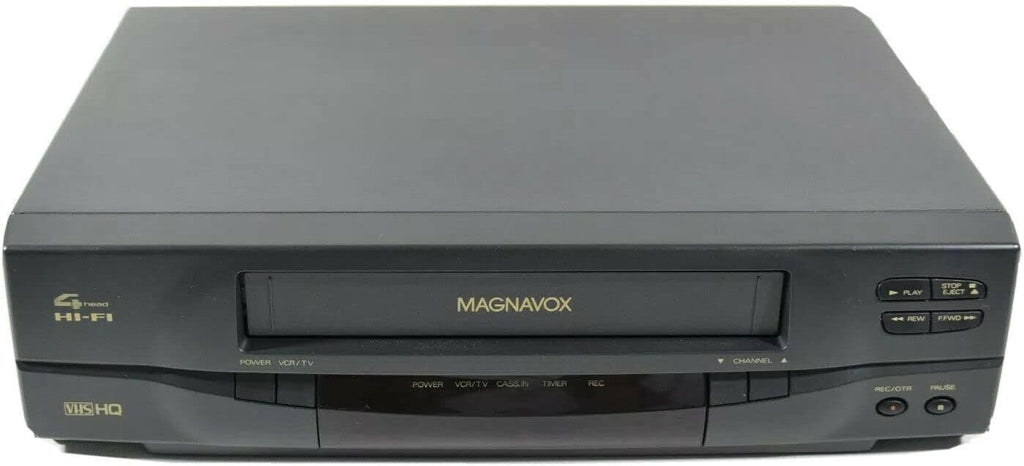 MAGNAVOX 4-Head VCR Video Cassette Recorder w/Remote, USB Adapter, HDMI Converter (Renewed)