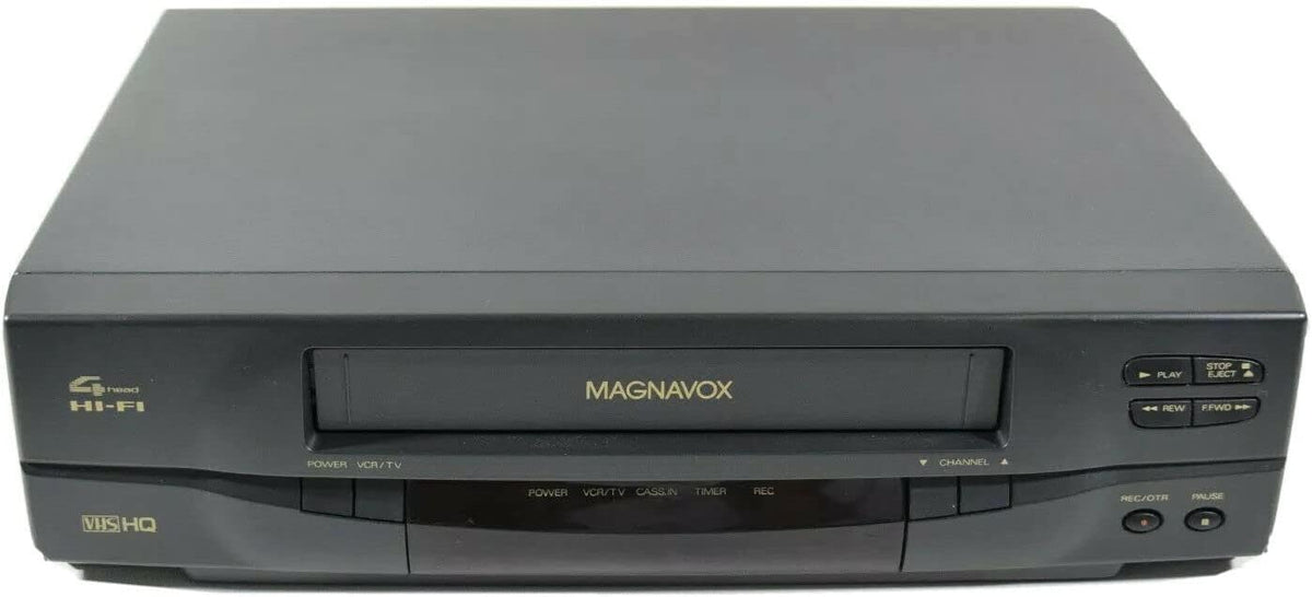 MAGNAVOX 4-Head VCR Video Cassette Recorder w/Remote, USB Adapter, HDMI Converter (Renewed)