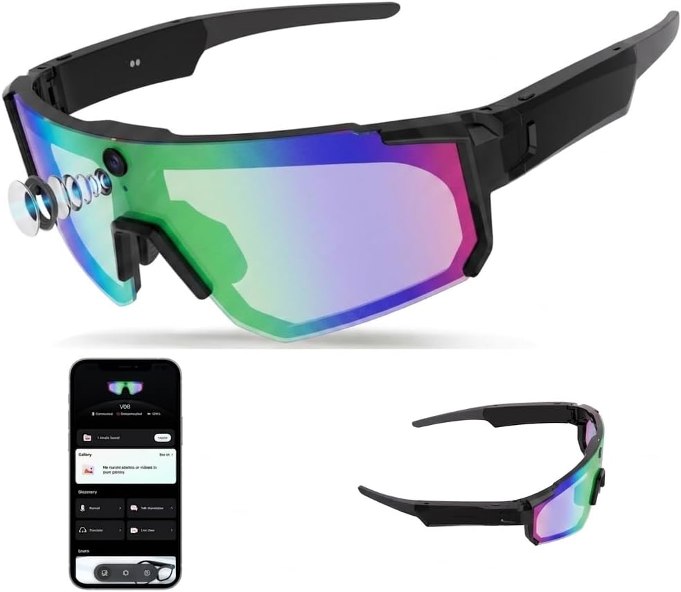 AI Smart Glasses with Camera for Cycling & Outdoor Sports - Blue