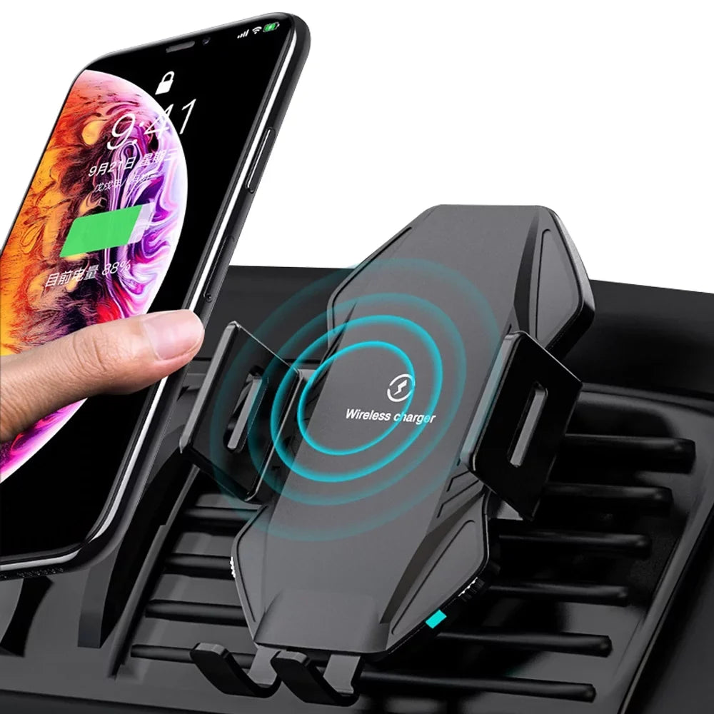 Wireless Car Charger, Saoqi 10W Smart Sensor Auto Clamping Air Vent Dashboard Windshield Car Phone Holder Mount, iPhone, Samsung, Google, LG, etc