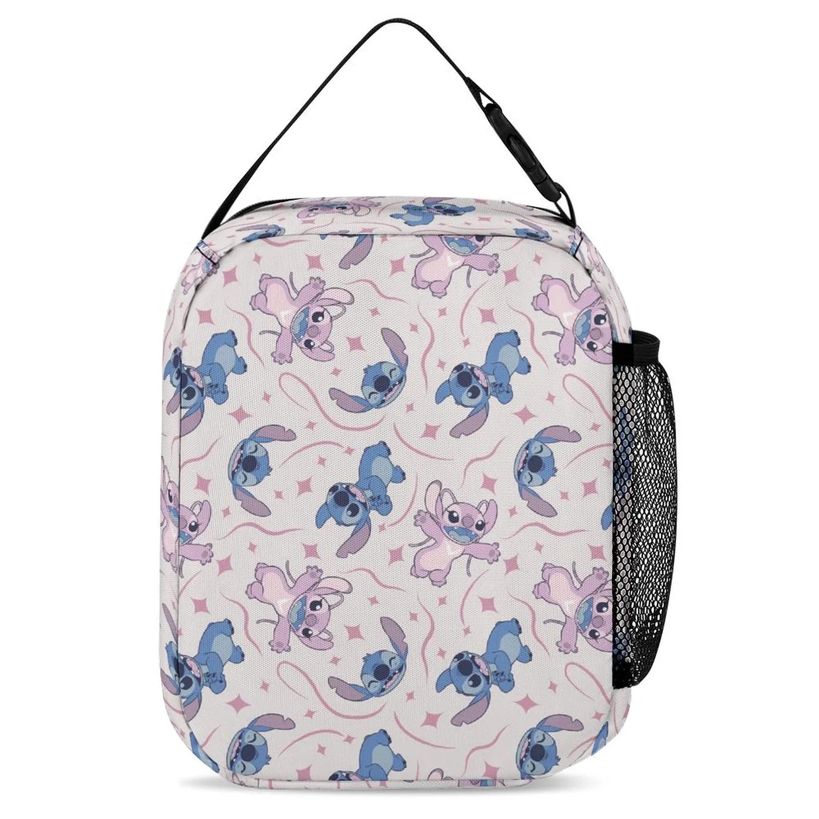 Lilo Stitch Blue Portable Lunch Bag Tote Bento Bag School Office Insulated Cooler Thermal Handbag For Adult Boys Girls Kids