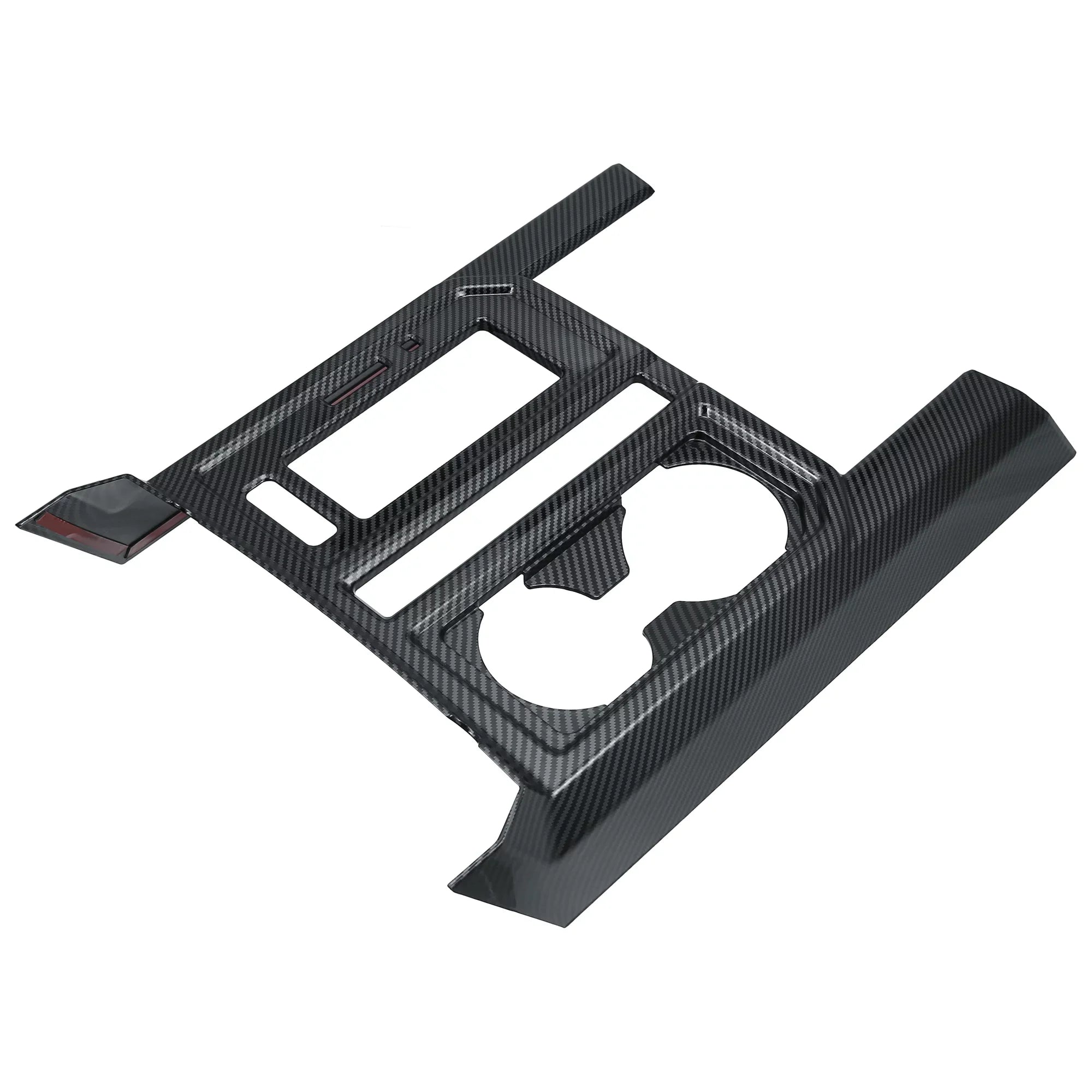 Carbon Fiber Pattern Car Center Console Gear Shift Cup Holder Trim Shield Ford F-150 2015 2016 2017 2018 2019 Black