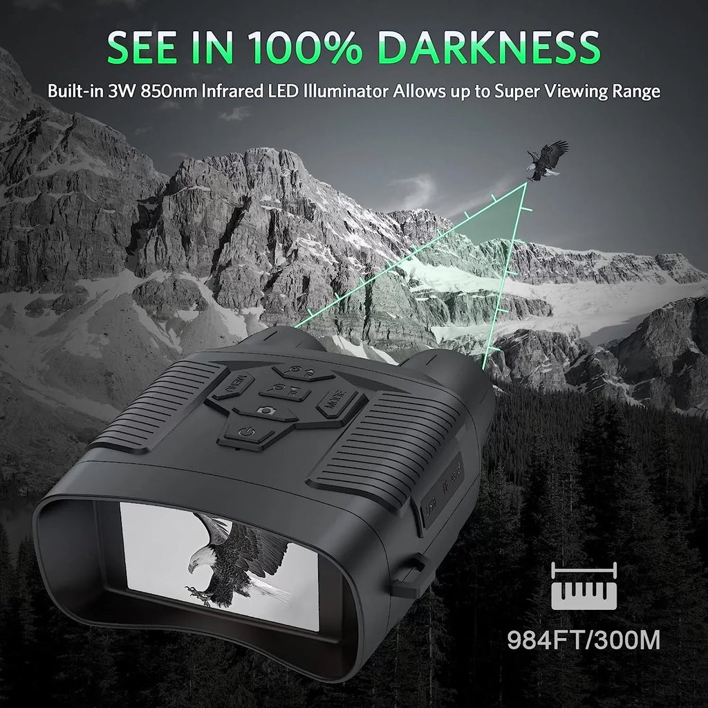 SuntekCam Night Vision Goggles Night Vision Binoculars with 32GB SD Card 24MP/1080P 6x Zoom Suitable Hunting at Night and Taking Pictures and Videos NVI-800