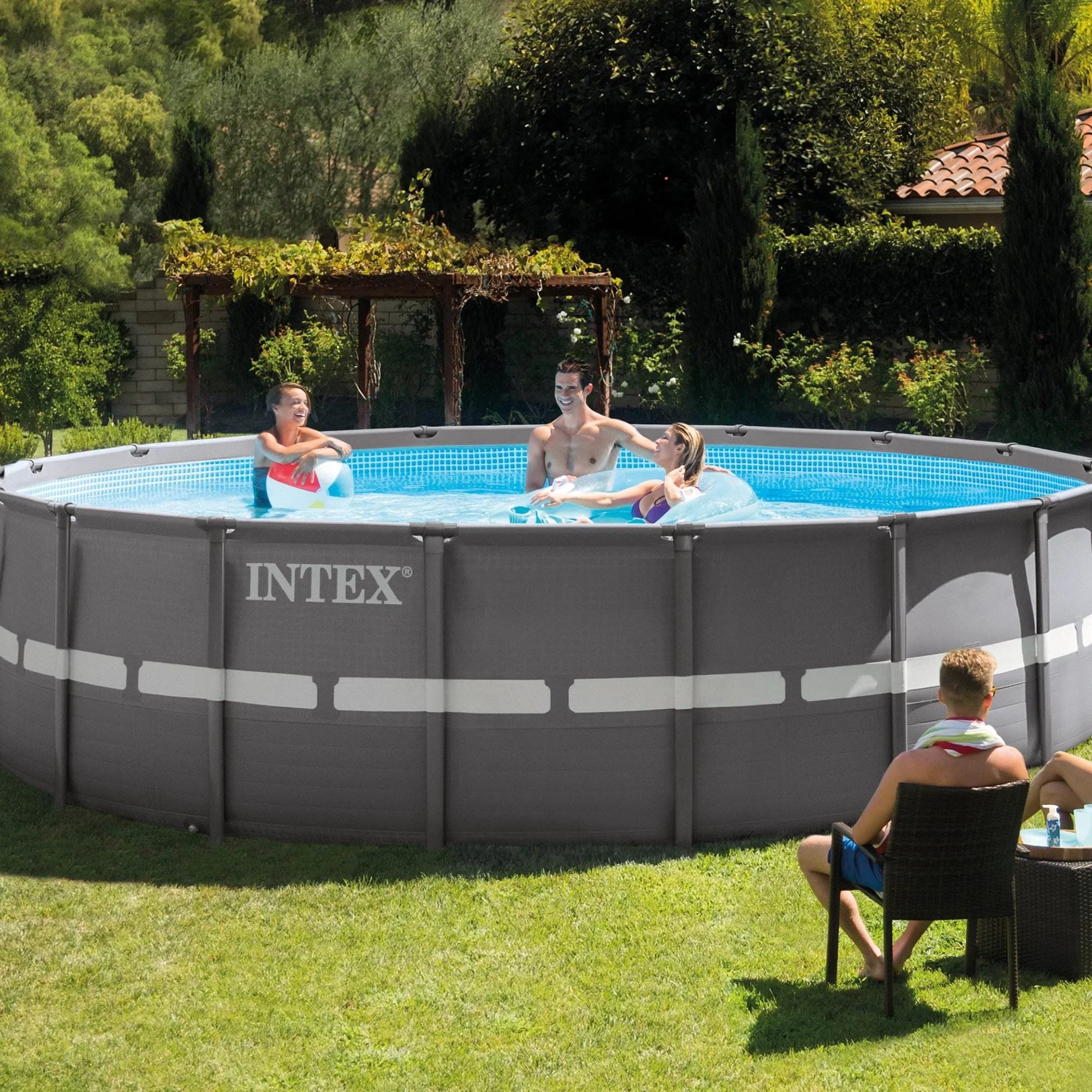 Intex 18' x 52" Ultra Frame Above Ground Swimming Pool Set with Sand Filter Pump