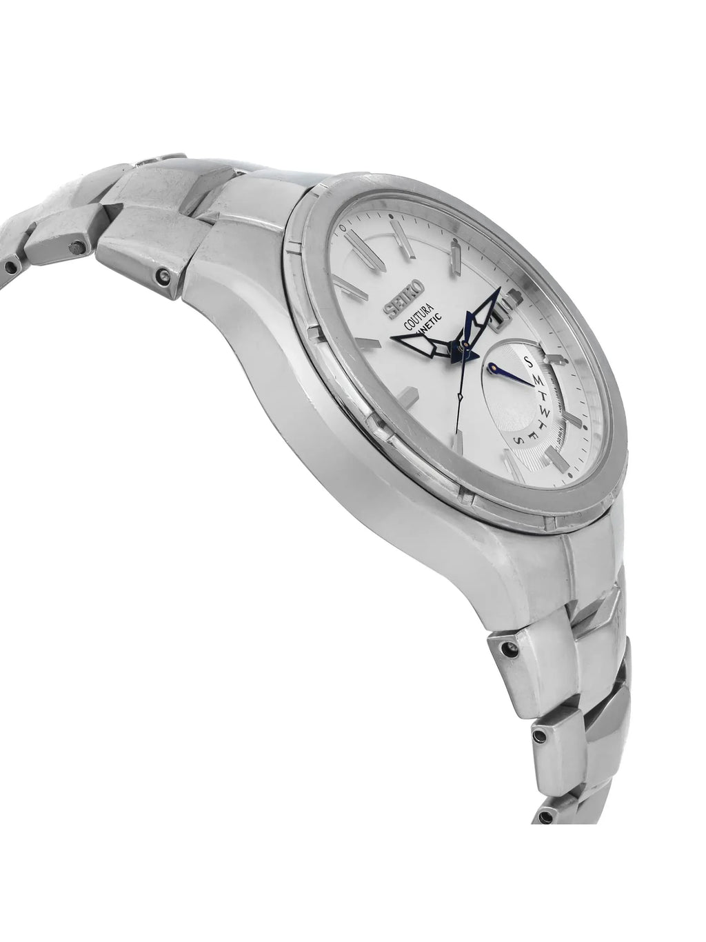 Pre-owned Seiko Coutura 43mm Date Day Steel Mens Watch SRN063 (Good)
