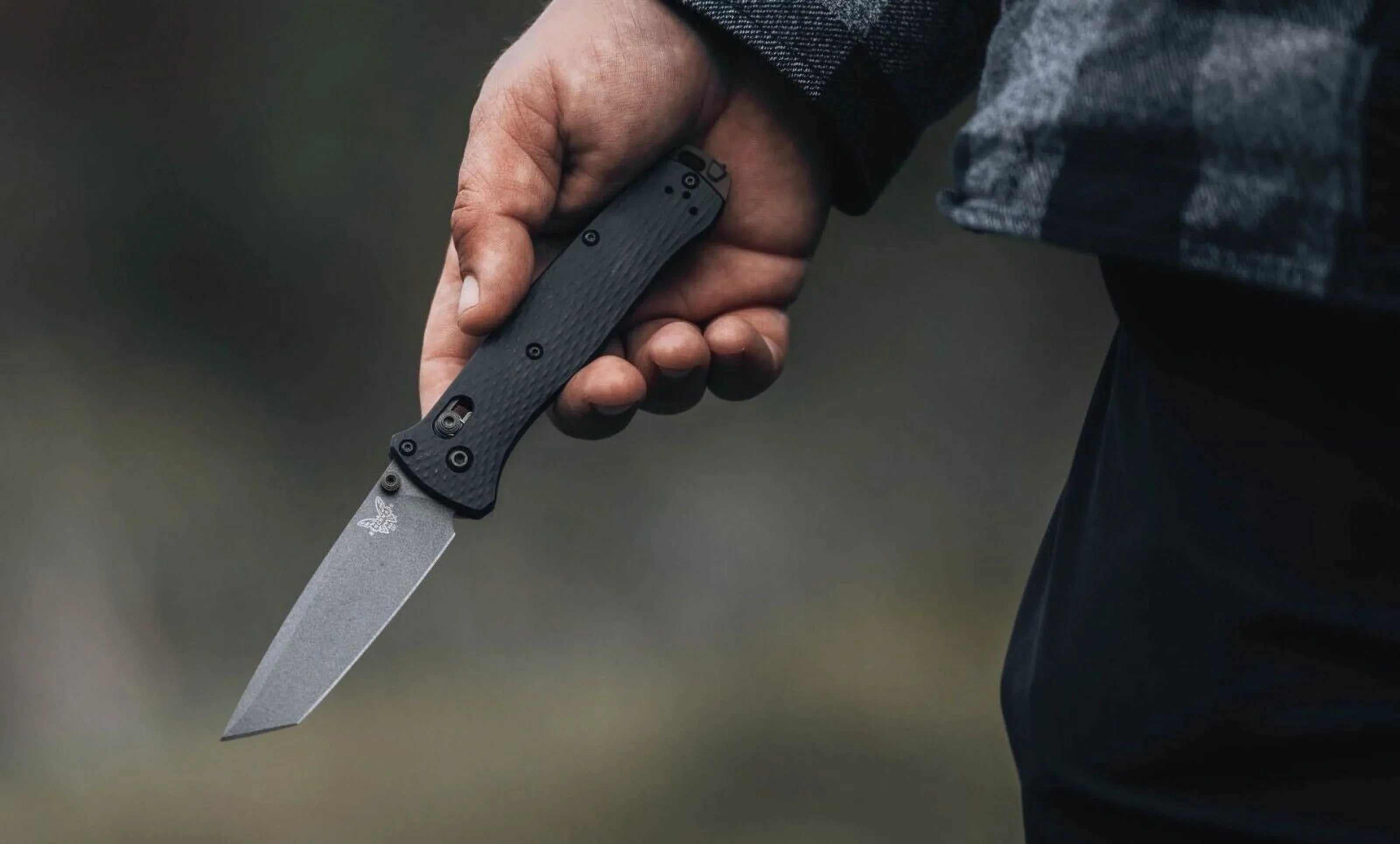 Benchmade Tanto Blade Black Aluminum Handle Folding Knife - BM-537GY-03