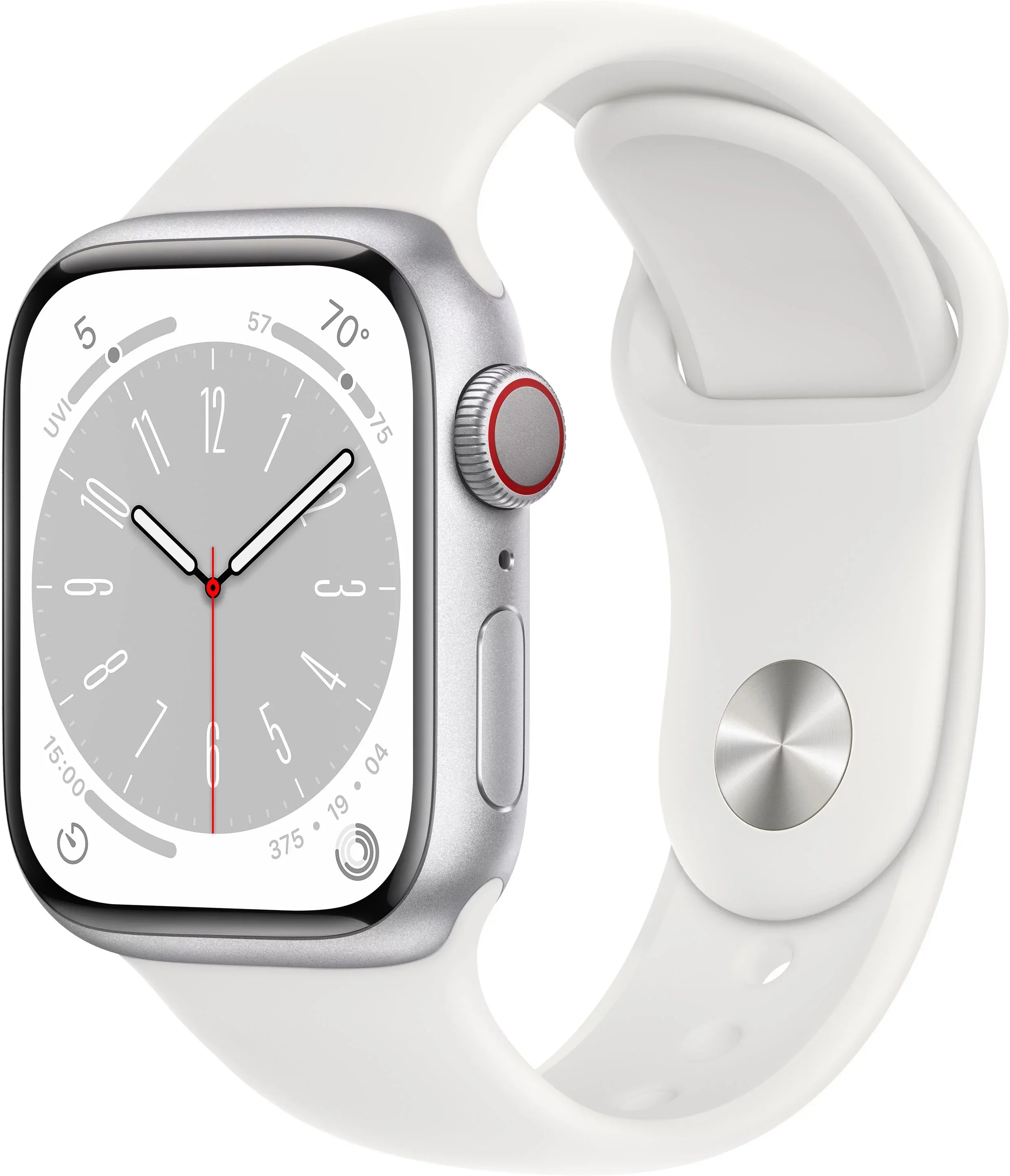 Restored Apple Watch Gen 8 Series 8 Cell 41mm White Aluminum - White Sport Band MP4E3LL/A (Refurbished)