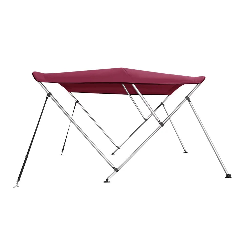 Bimini Top Watercraft Protection 46" High 3 Bow 6' ft. L x 73" - 78" W BURGUNDY Rear Poles