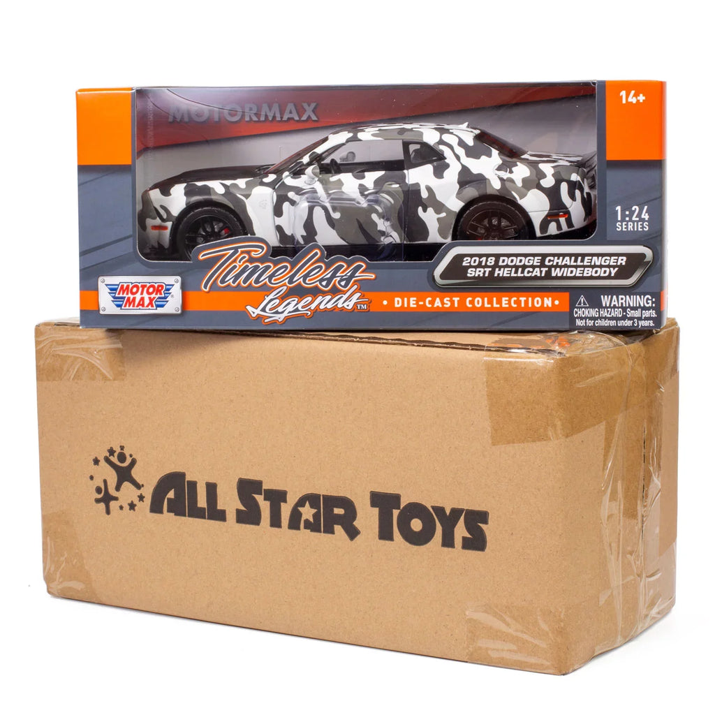 All Star Toys Exclusive 2018 Dodge Challenger SRT Hellcat Widebody Camouflage 1/24 Diecast Model Car by Motormax 79350 Camo