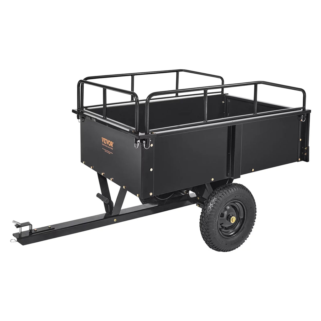 BENTISM Dump Trailer Tow Behind Dump Cart, 750 lbs 15 Cu. Ft, Steel Construction Garden Utility Trailer with Removable Sides