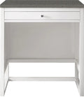 James Martin Furniture 30 in. Athens Countertop Unit with 3 CM Grey Expo Quartz Top, Glossy White