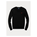 Polo Ralph Lauren Mens Pima Cotton V-Neck Sweater (Small, Black)