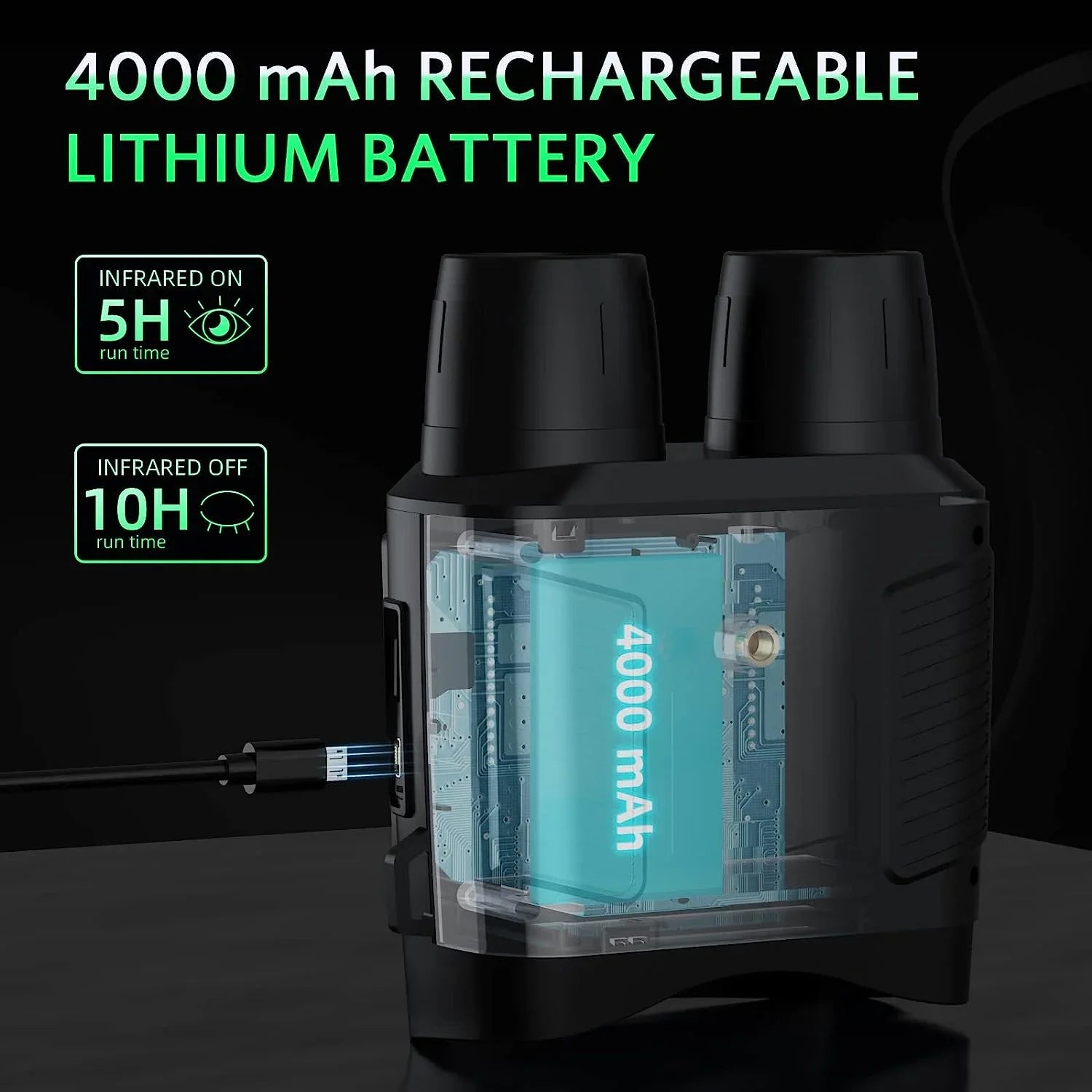 SuntekCam Night Vision Goggles Night Vision Binoculars with 32GB SD Card 24MP/1080P 6x Zoom Suitable Hunting at Night and Taking Pictures and Videos NVI-800