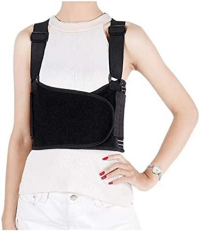 Solmyr Rib and Chest Support Brace, Broken Rib Brace, Breathable Rib Belt Sore or Bruised Ribs Support, Sternum Injuries, Dislocated Ribs Protection, Pulled Muscle Pain (L/XL)