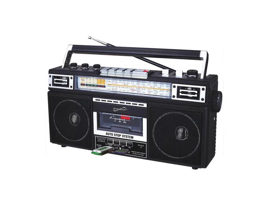 Supersonic Portable AM/FM Radio, Black, SC-3201BT-BK