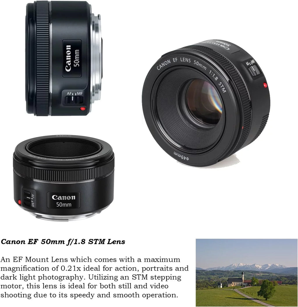 Canon EOS 5D Mark IV DSLR Camera w/ 24-105mm USM Lens Bundle + Canon EF 75-300mm III Lens, Canon 50mm f/1.8, 500mm Lens & 650-1300mm Lens + Backpack + 128GB Memory + Monopod + Professional Bundle