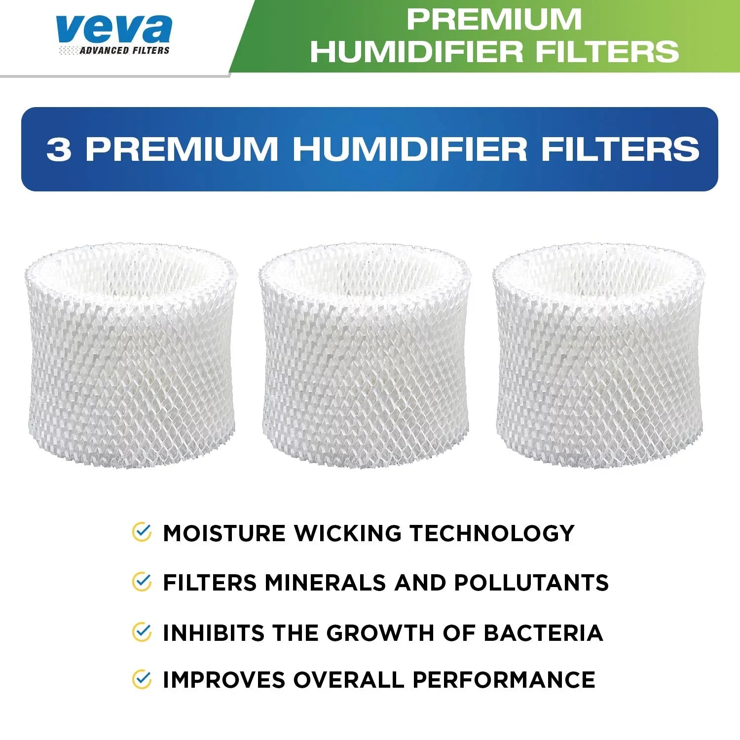 VEVA 3 Pack Premium Humidifier Replacement Filters HW Filter E