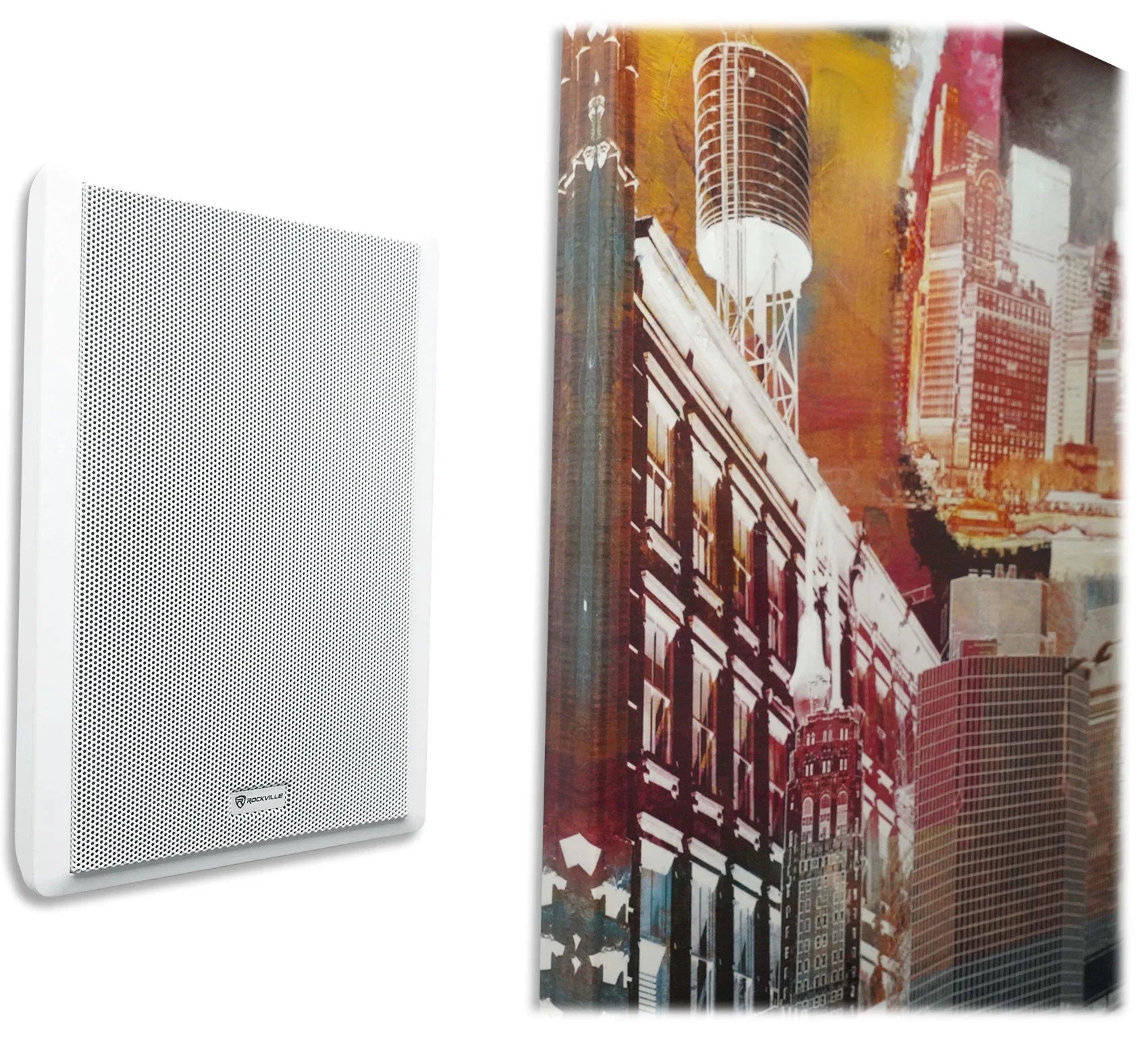 6-Zone Amp+4 JBL White Pendant+6 Slim White Wall Speakers 4 Restaurant/Bar/Cafe