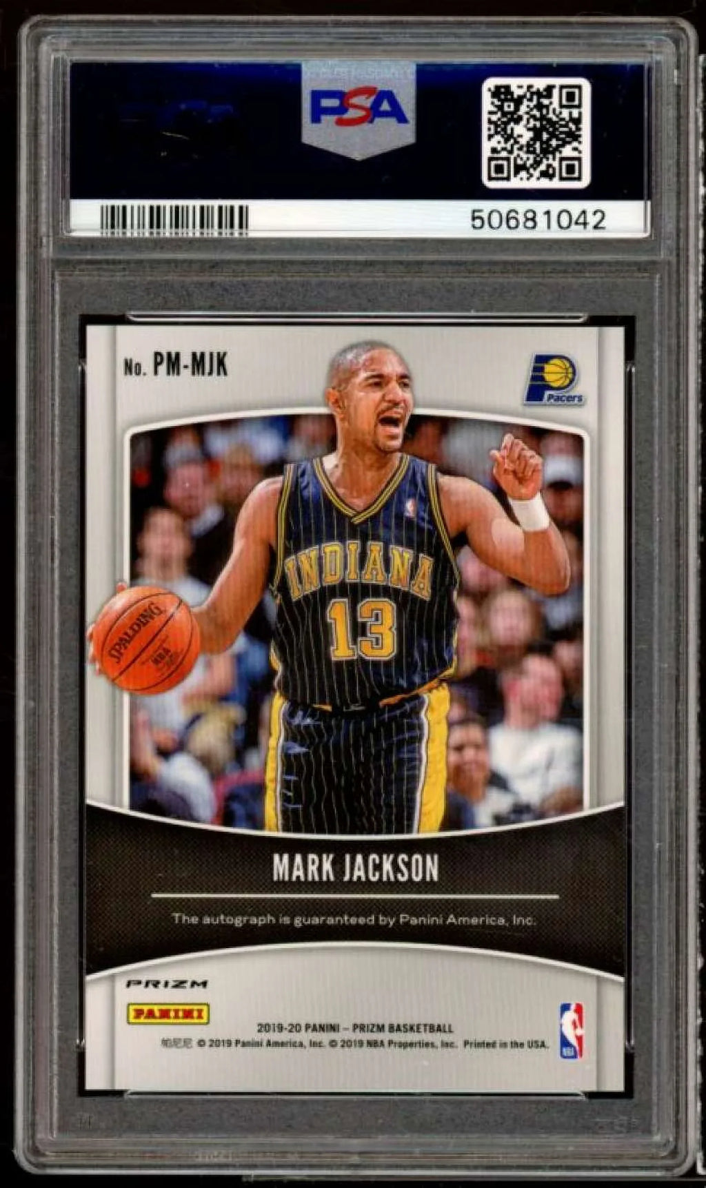 Mark Jackson Card 2019-20 Panini Prizm Penmanship Silver Prizm #PM-MJK PSA 9