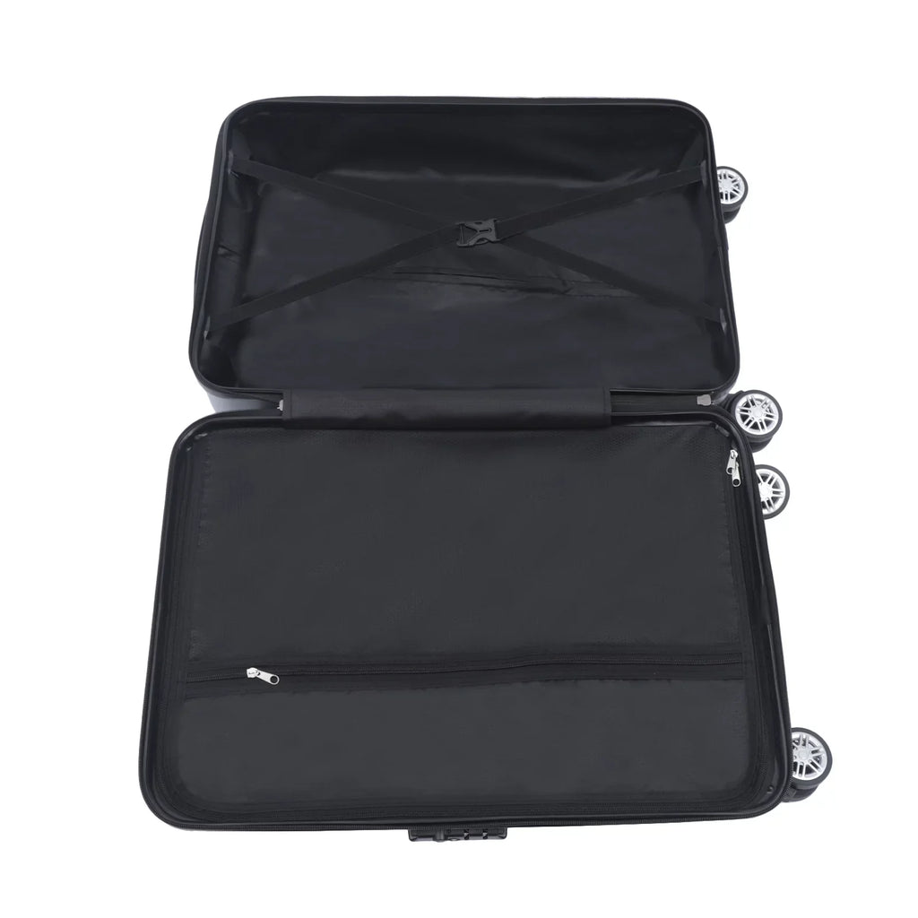 Wuzstar 24" Traveling Luggage PC+ABS Luggage Bags with TSA Lock Resilient Spinner Wheels Hardside Carry On Suitcase , Silver