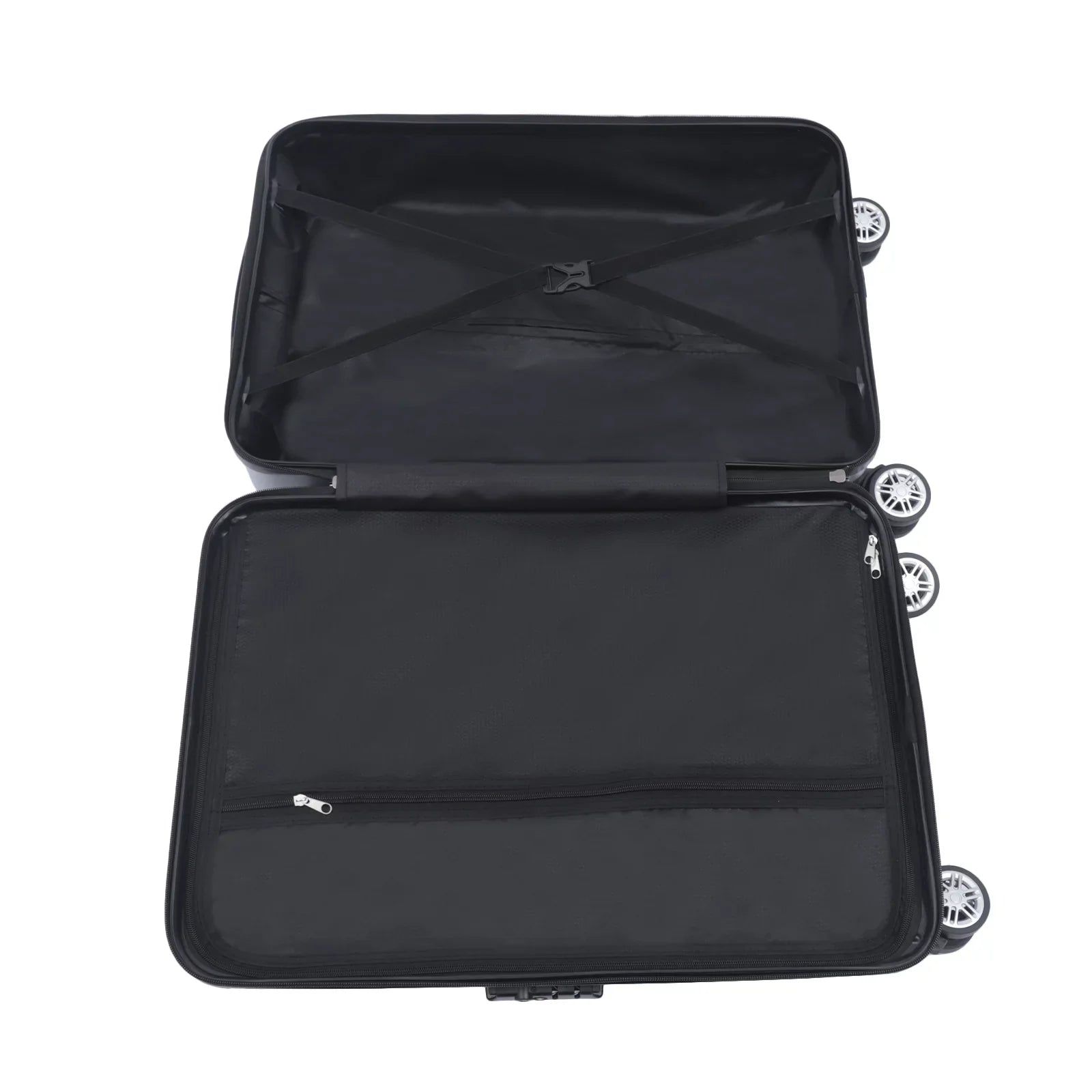 Wuzstar 24" Traveling Luggage PC+ABS Luggage Bags with TSA Lock Resilient Spinner Wheels Hardside Carry On Suitcase , Silver