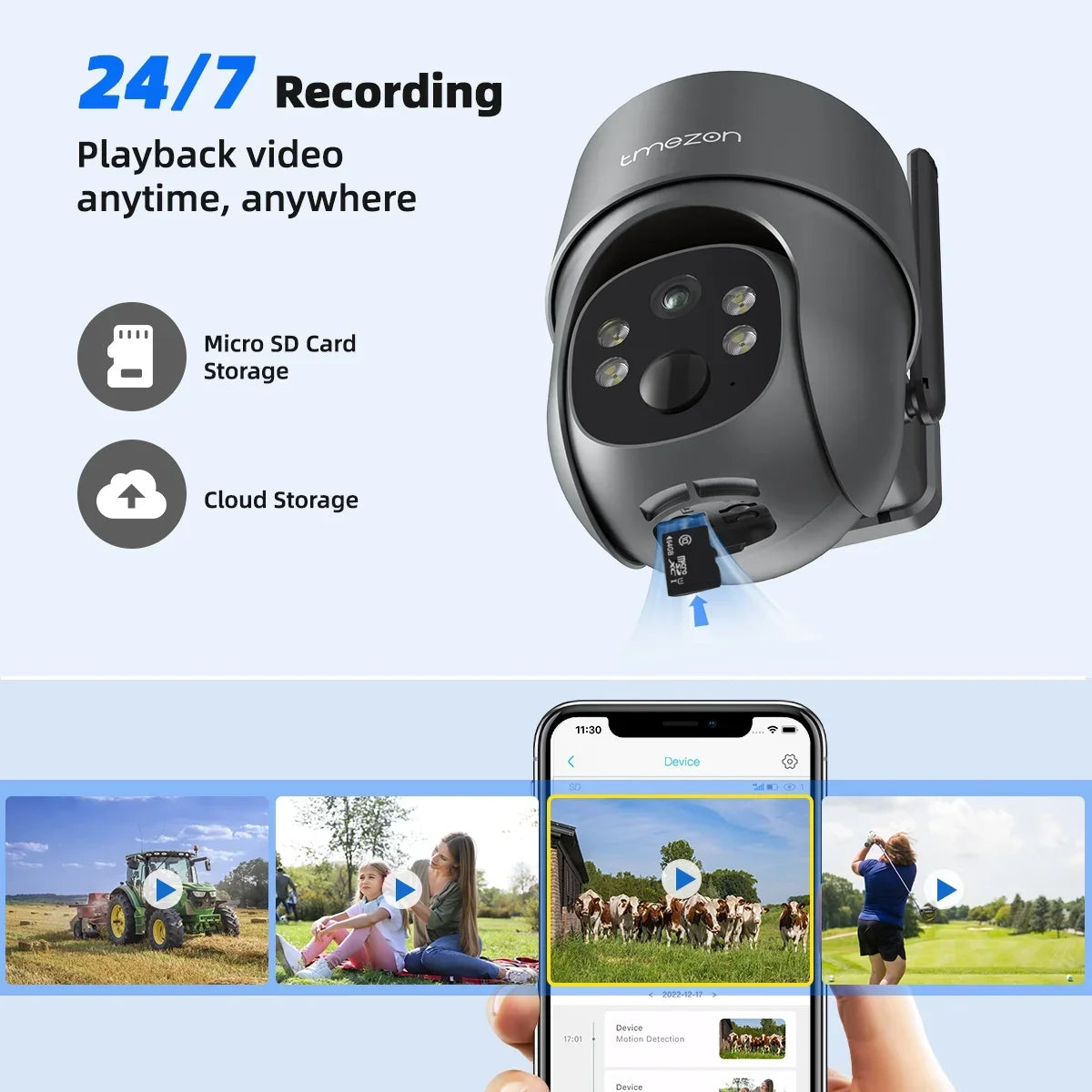TMEZON 4G LTE Cellular Security Camera Wireless Solar Powered, 3MP WiFi Surveillance Camera with Spotlight Color Night Vision IP66 Waterproof Home Surveillance Camera