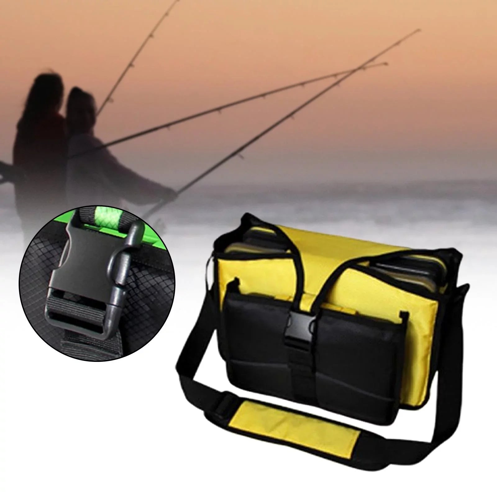 Fishing Tackle Bag Shoulder Bag Fishing Bag Gift Men Storage Bag Portable Tackle Box Organizer fishing lures Bag Sea Fishing Yellow