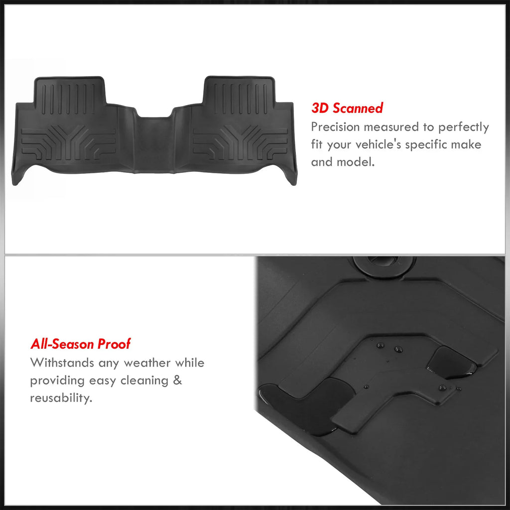AJP Distributors All Season Proof Rubber Floor Mats Front Rear Set /Replacement For Chevy Colorado GMC Canyon Crew Cab 2015 2016 2017 2018 2019 2020 2021 2022 15 16 17 18 19 20 21 22