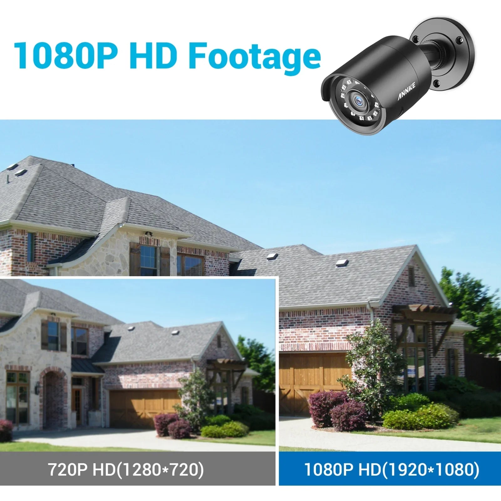 ANNKE 4 Pack 1080P HD TVI Home Security Camera Outdoor Indoor, 1920TVL, IP66 Waterproof, Night/Day Vision, Surveillance CCTV Bullet Camera