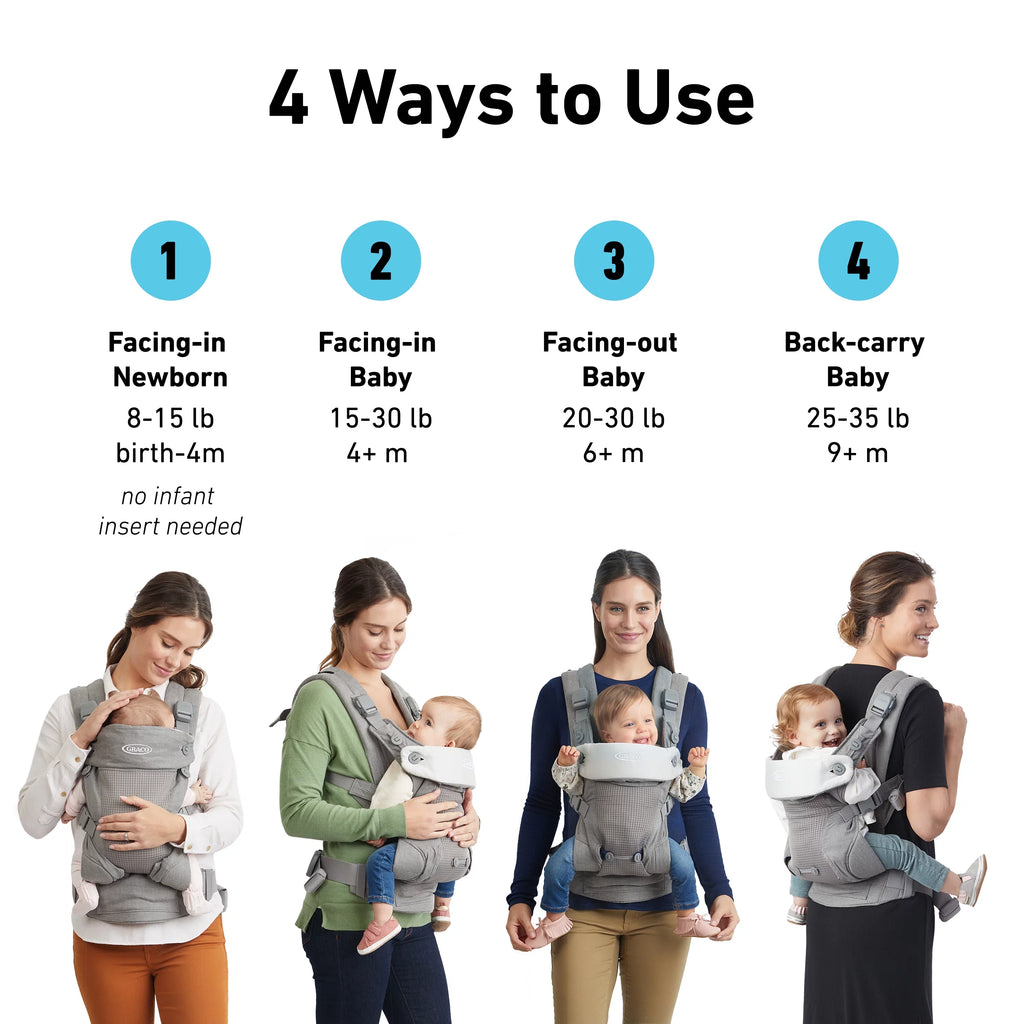 Graco Cradle Me 4-in-1 Baby Carrier, Mineral Gray