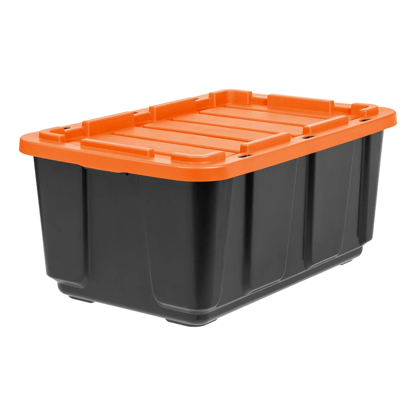 IRIS USA 3 Pack 108qt/27gal Heavy Duty Utility Tough Tote, Black with Orange Lid