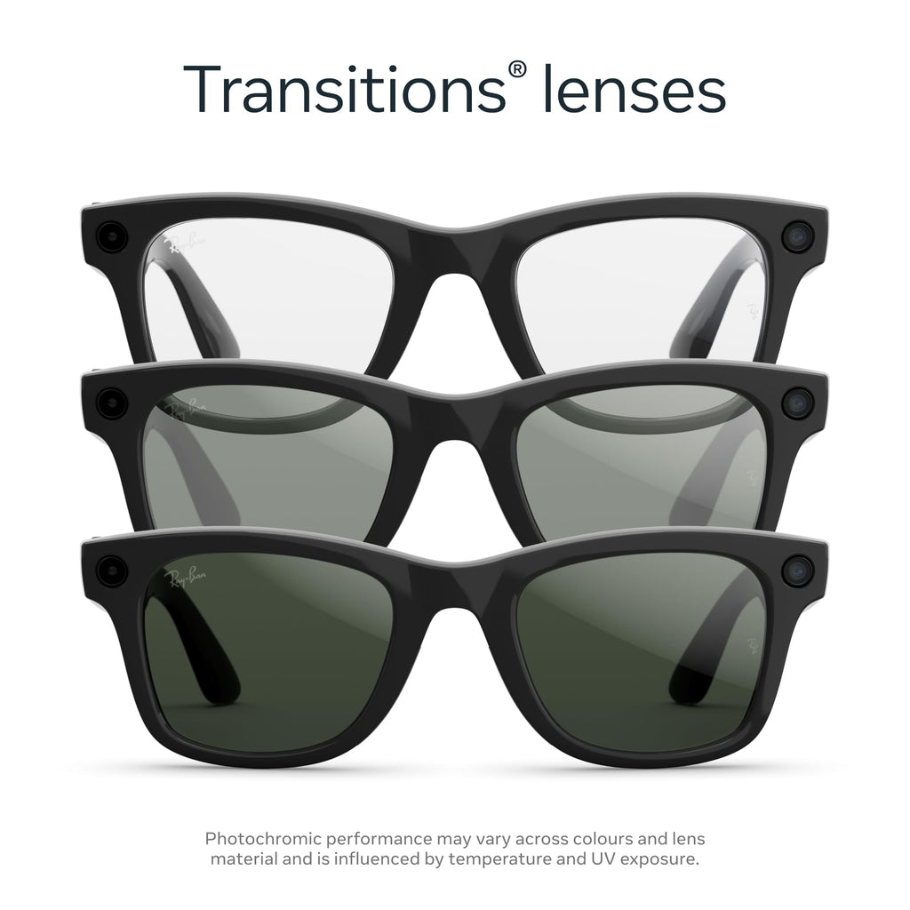 Meta Ray-Ban (Gen 2) Wayfarer Large Smart AI Glasses, Green Lenses