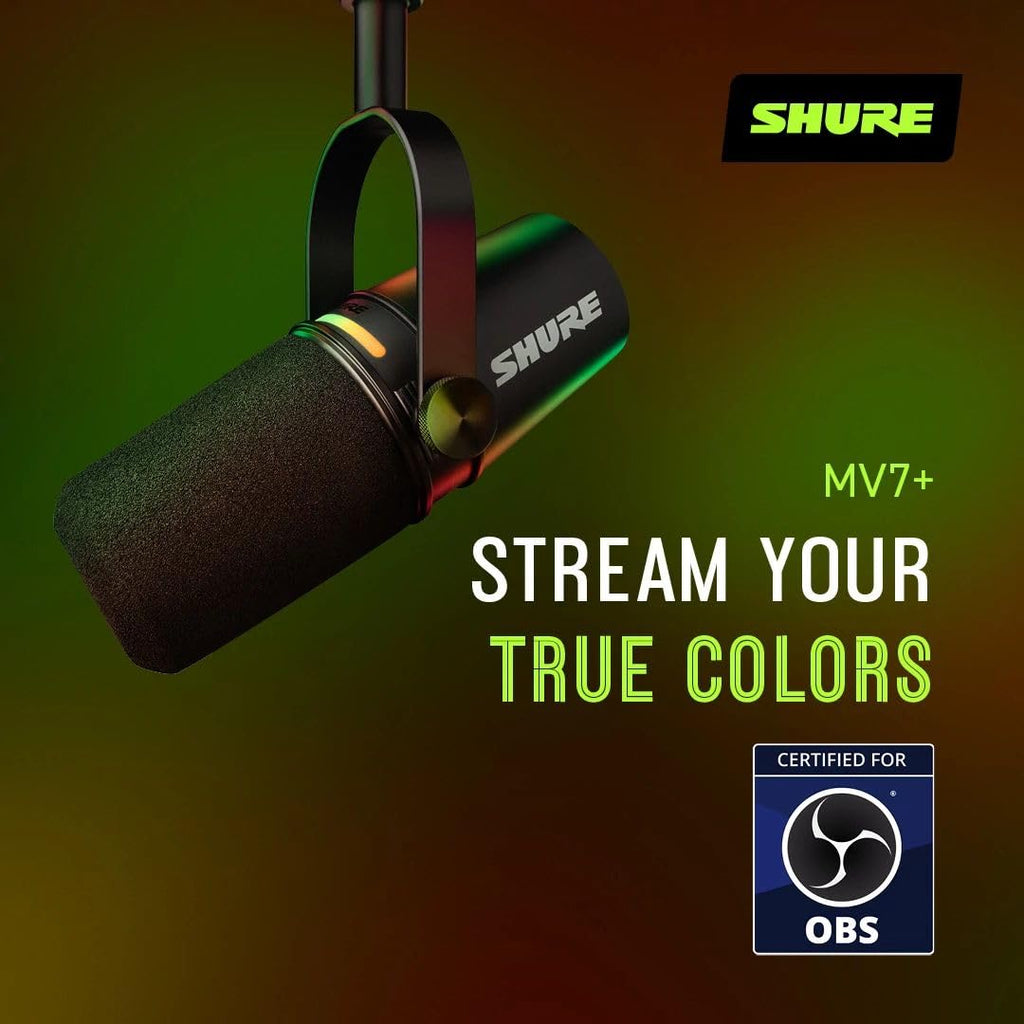 Shure MV7X XLR Dynamic Podcast & Recording Microphone - Black