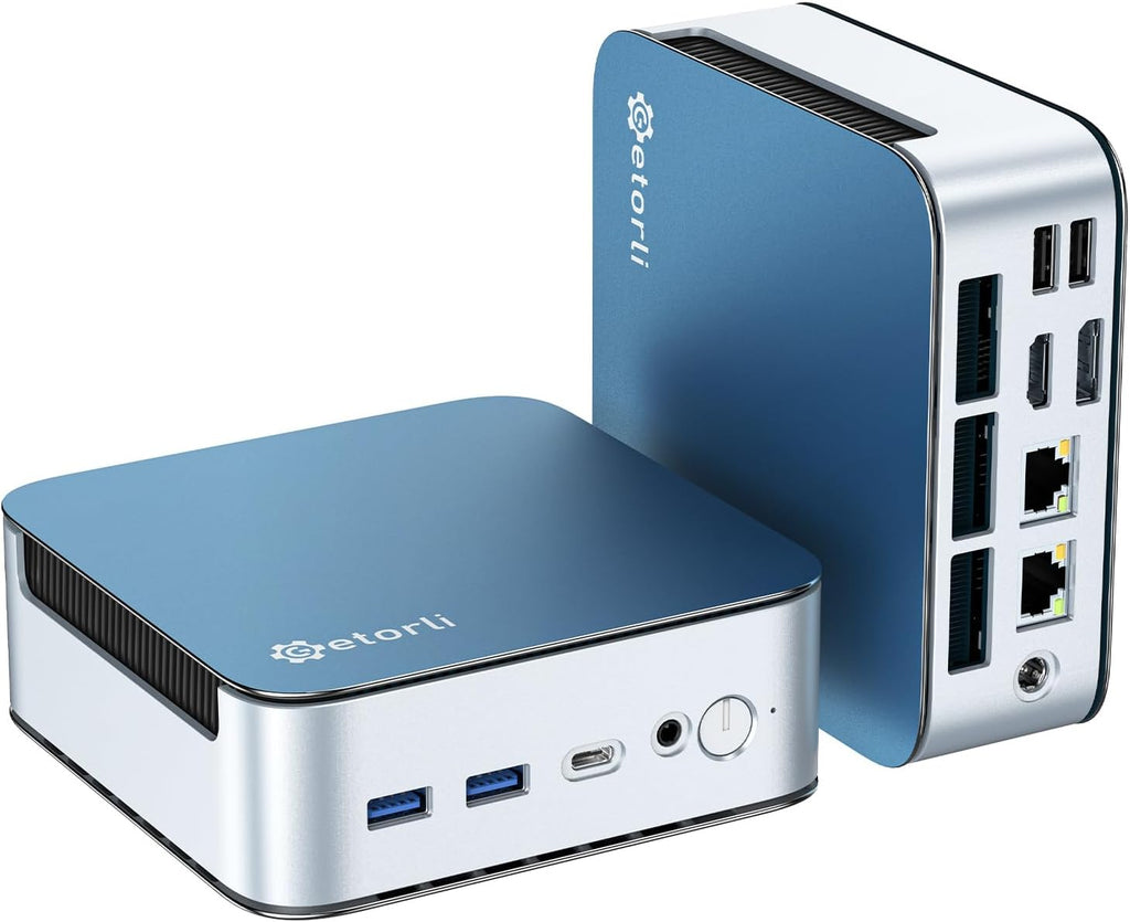 Getorli Mini PC AMD Ryzen 7 6800H(Beats 7640HS/7730U), 32G LPDDR5 1TB NVMe SSD Desktop Computer, Triple Display 4K, WiFi 6, BT 5.3, Dual LAN, Mini Gaming PC for Office, Video Editing, Home Theater