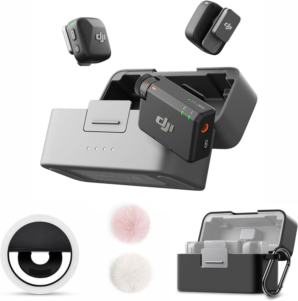DJI Mic Mini Combo + Silicone Case + Colorful Wind Muff + Selfie Light