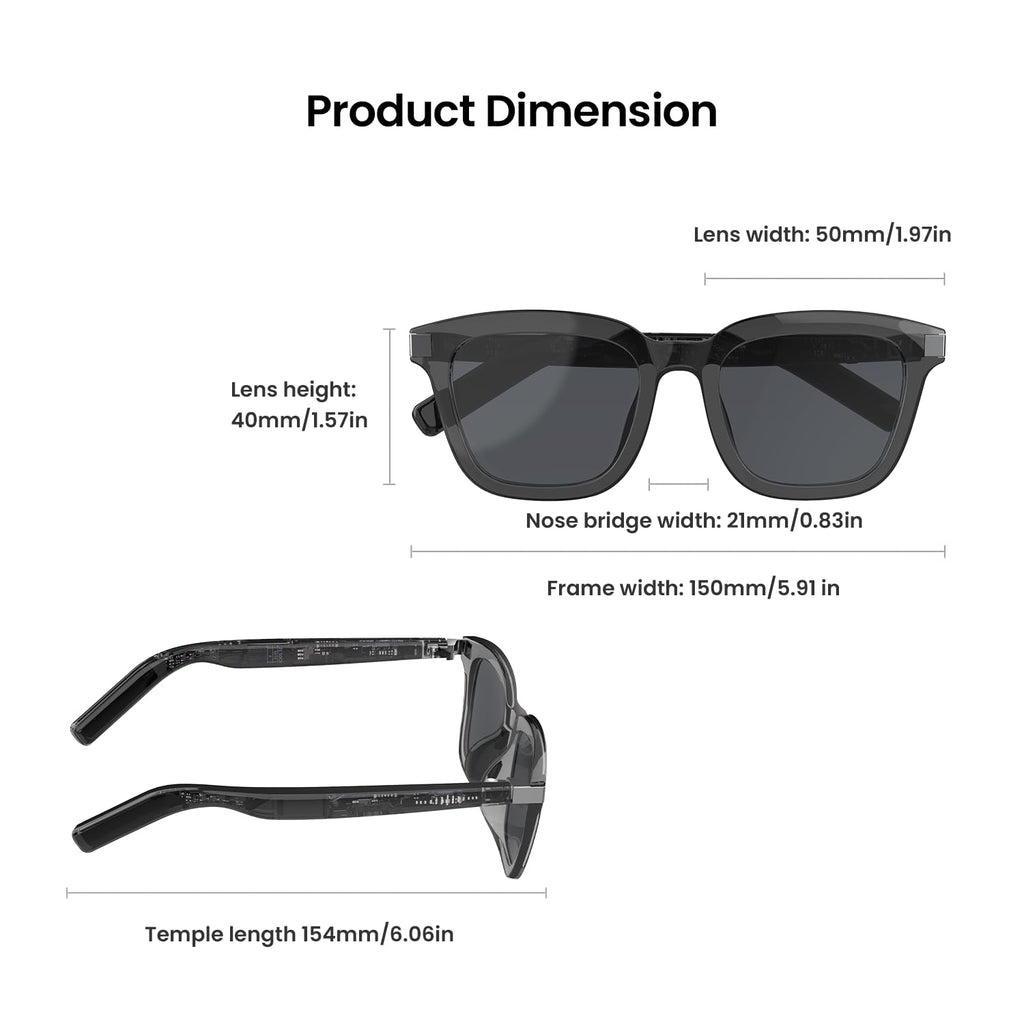 G5 AI Smart Glasses with Camera, 13MP Recording Glasses for Big Heads - XXL