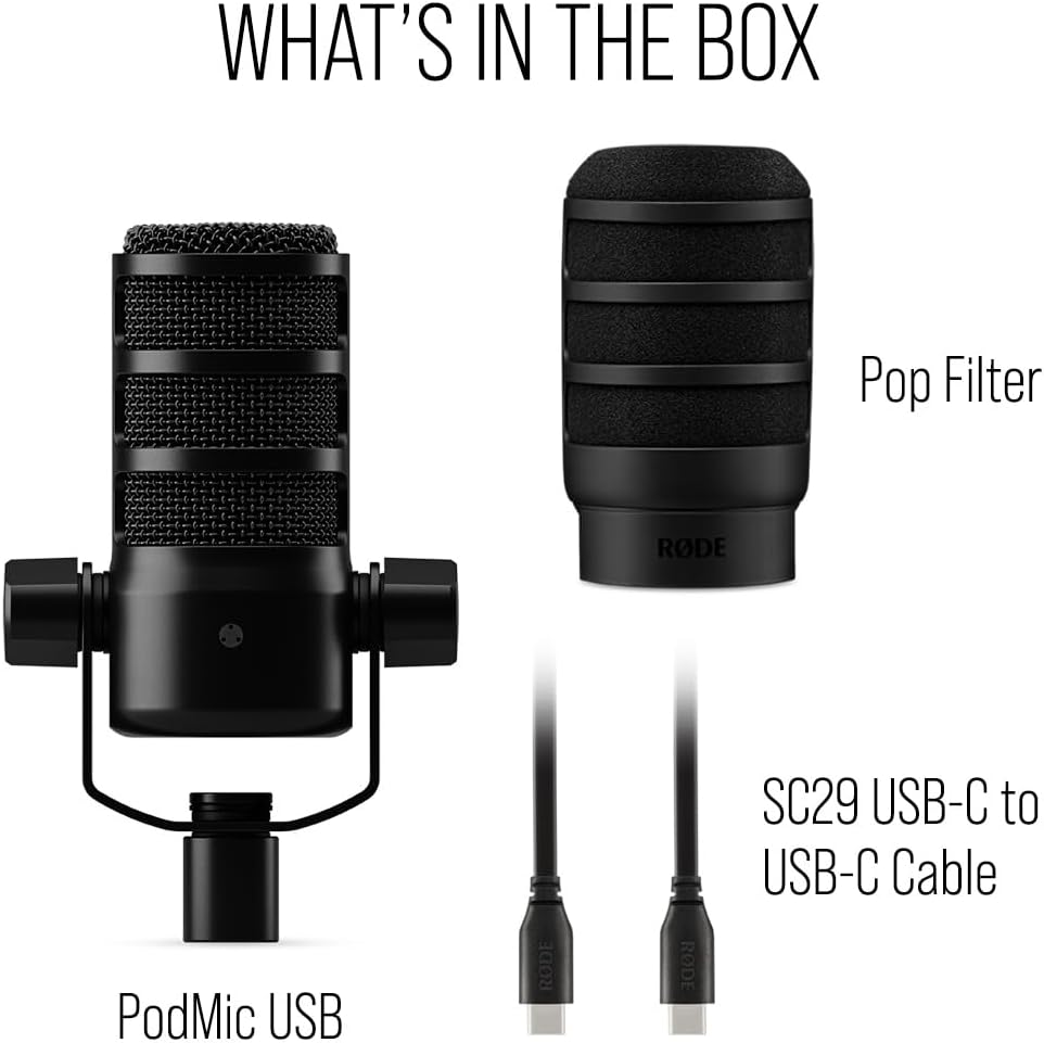RÃDE PodMic USB Dynamic Broadcast Microphone, XLR + USB-C