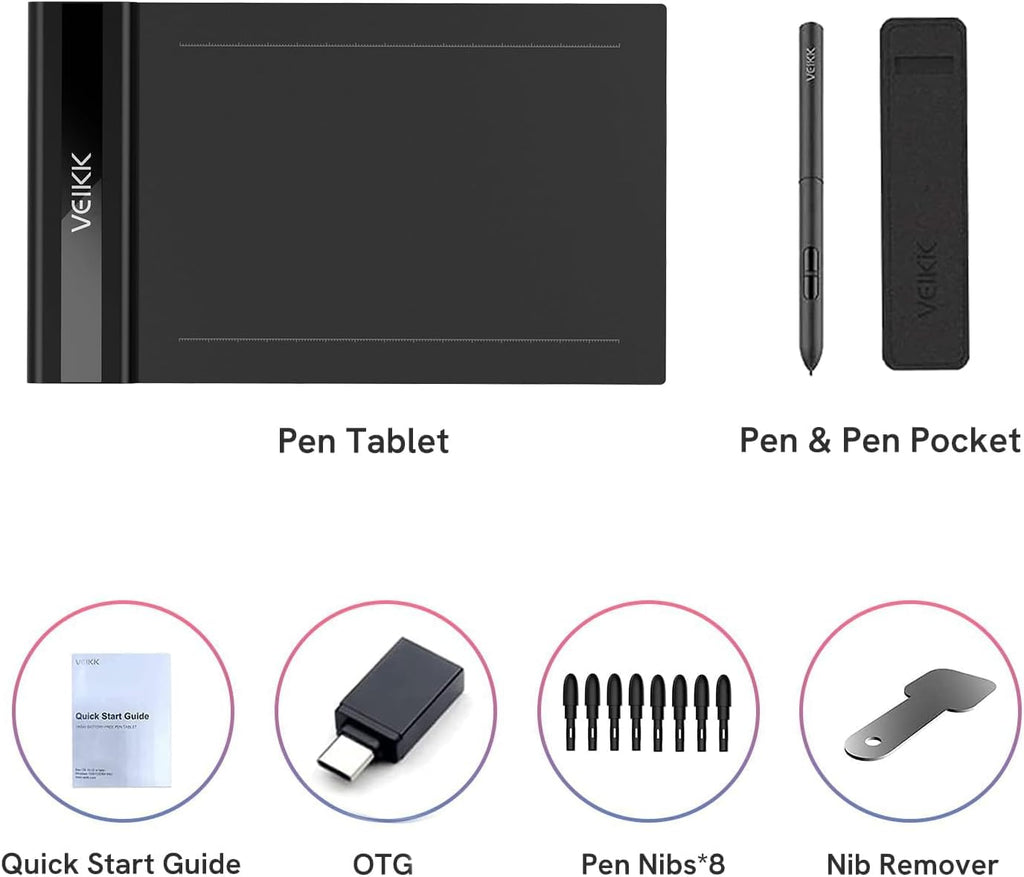 VEIKK S640 Drawing Tablet, 6x4 Inch Digital Graphics Tablet