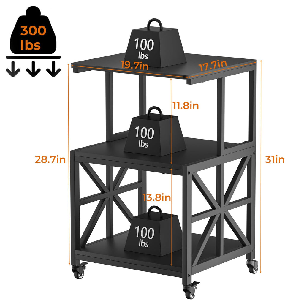 GreenForest Printer Stand with Lockable Wheels, Heavy Duty Printer Table
