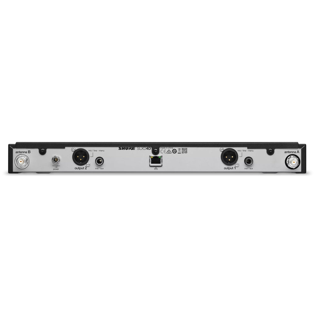 Shure SLXD24D/N8CB Dual Channel Wireless Microphone System - Includes Two SLXD2 Handheld Transmitters with Nexadyne 8/S Vocal Mic Capsules, SLXD4D Rack Mount Receiver | H55 Band (SLXD24D/N8SB-H55)