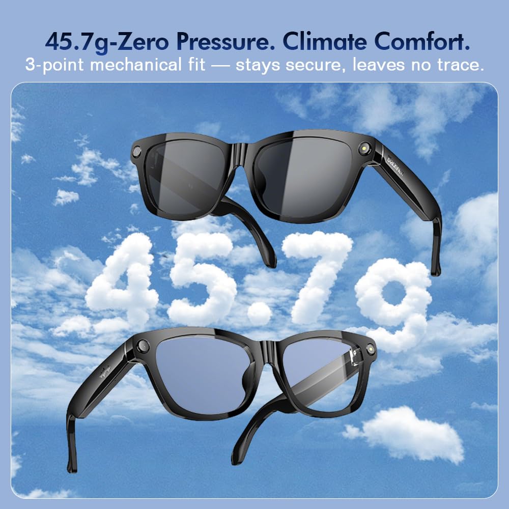Blackview BV100 AI Smart Glasses - 8MP Camera, Lightweight 45.7g-