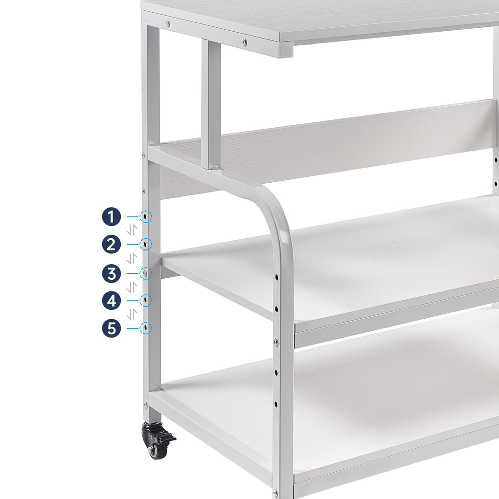 Fannova 23.6"x18.9"x30" Large Printer Stand with Adjustable Storage Shelf
